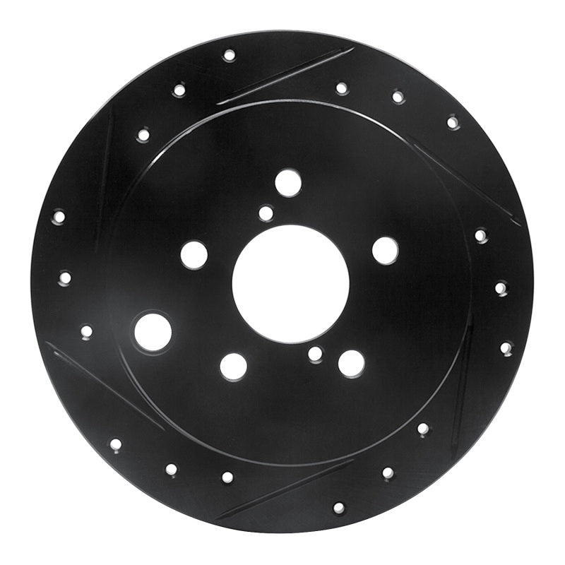 R1 Concepts R1 12-23 Subaru Crosstrek Rear Left Drilled & Slotted Black Brake Rotor
