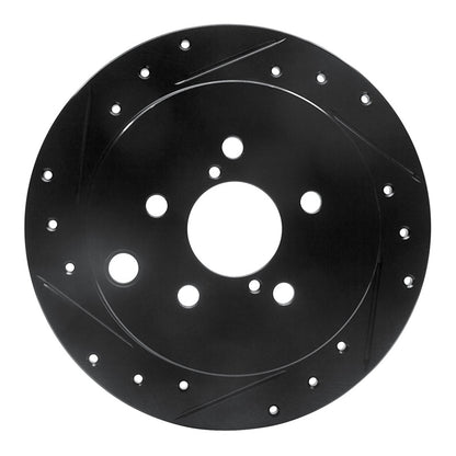 R1 Concepts R1 12-23 Subaru Crosstrek Rear Left Drilled & Slotted Black Brake Rotor