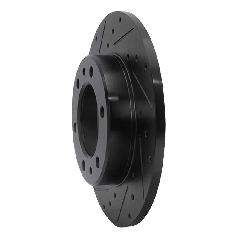 R1 Concepts R1 81-85 Toyota Pickup Front Left Drilled & Slotted Black Brake Rotor