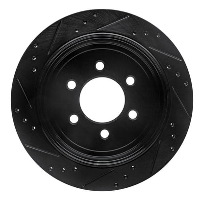 R1 Concepts R1 07-17 Ford Expedition Rear Right Drilled & Slotted Black Brake Rotor