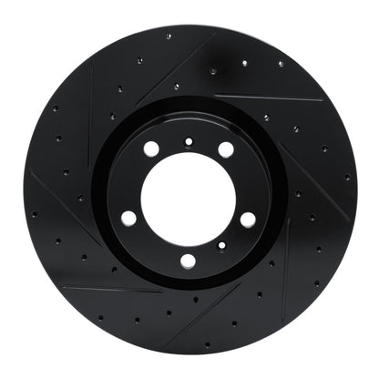 R1 Concepts R1 10-24 Audi e-Tron GT Left Front Drilled & Slotted Black Brake Rotor