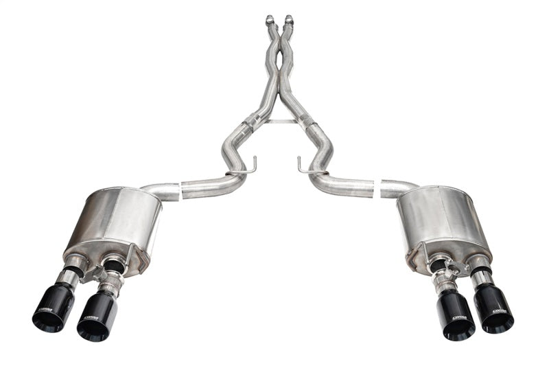 CORSA Performance Corsa 24-25 Ford Mustang Dark Horse 5.0L 3in Dual Rear Cat-Back w/Twin 4.5in Black PVD Straight Tips