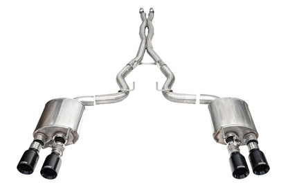 CORSA Performance Corsa 24-25 Ford Mustang Dark Horse 5.0L 3in Dual Rear Cat-Back w/Twin 4.5in Black PVD Straight Tips