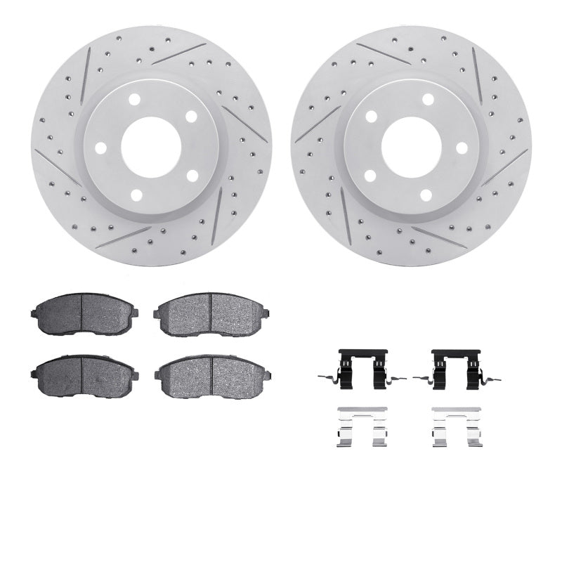 R1 Concepts R1 13-19 Nissan Sentra Front Drill/Slot Carbon Coated Rotor Set w/Optimum Pads