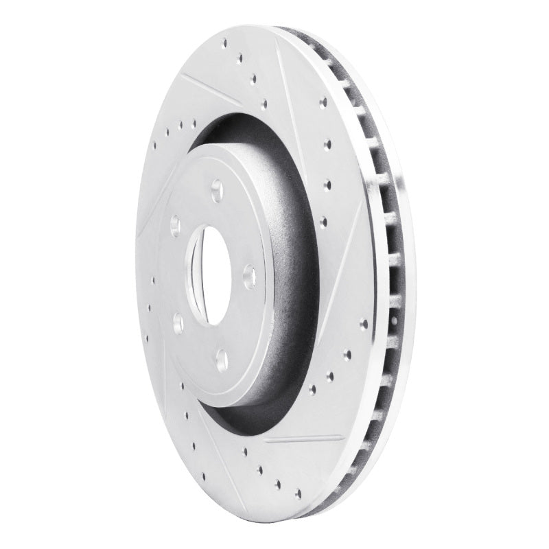 R1 Concepts R1 06-10 Jeep Grand Cherokee Front Right Drilled & Slotted Silver Brake Rotor