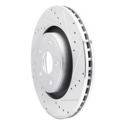 R1 Concepts R1 06-10 Jeep Grand Cherokee Front Right Drilled & Slotted Silver Brake Rotor