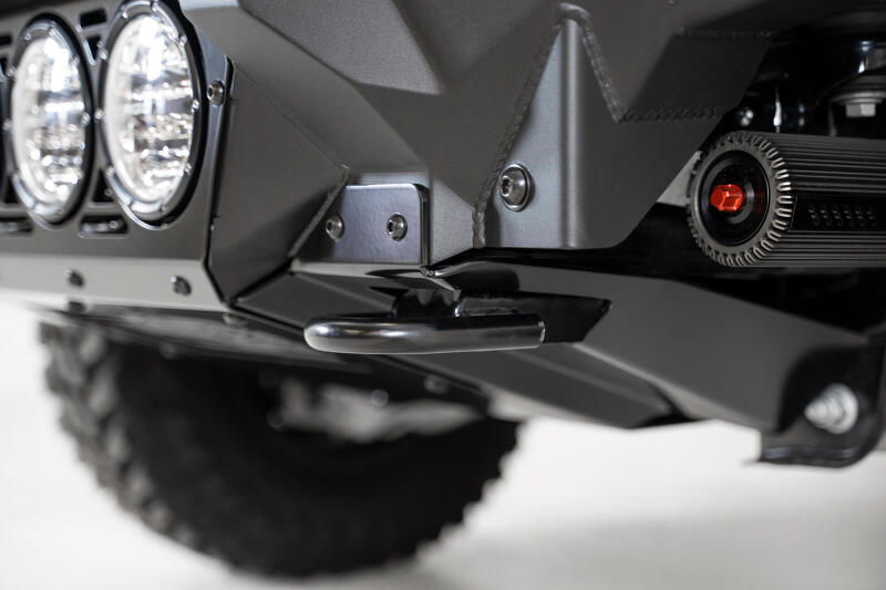 Addictive Desert Designs 17-20 Ford F-150 Raptor Bomber Front Bumper w/ 4 Rigid 360 6in Round Mounts