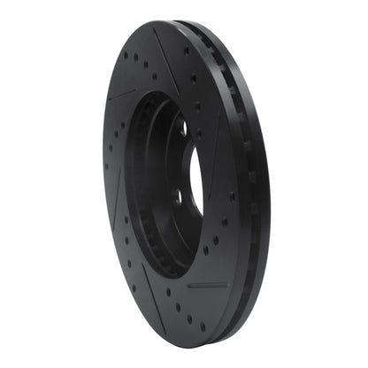 R1 Concepts R1 94-04 Ford Mustang Front Left Drilled & Slotted Black Brake Rotor