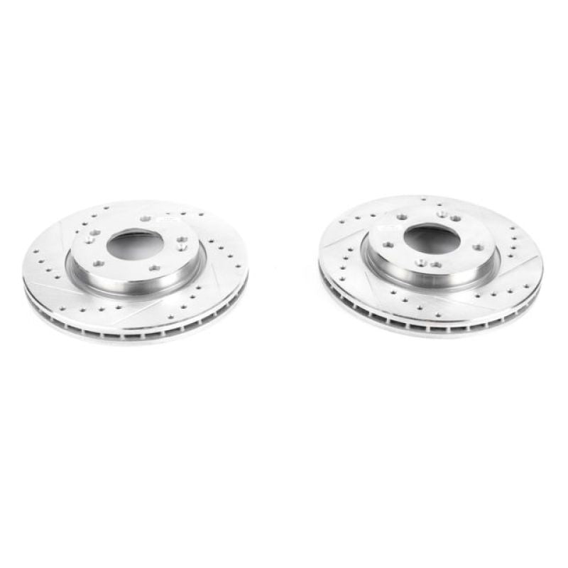 PowerStop Power Stop 07-10 Hyundai Elantra Front Evolution Drilled & Slotted Rotors - Pair