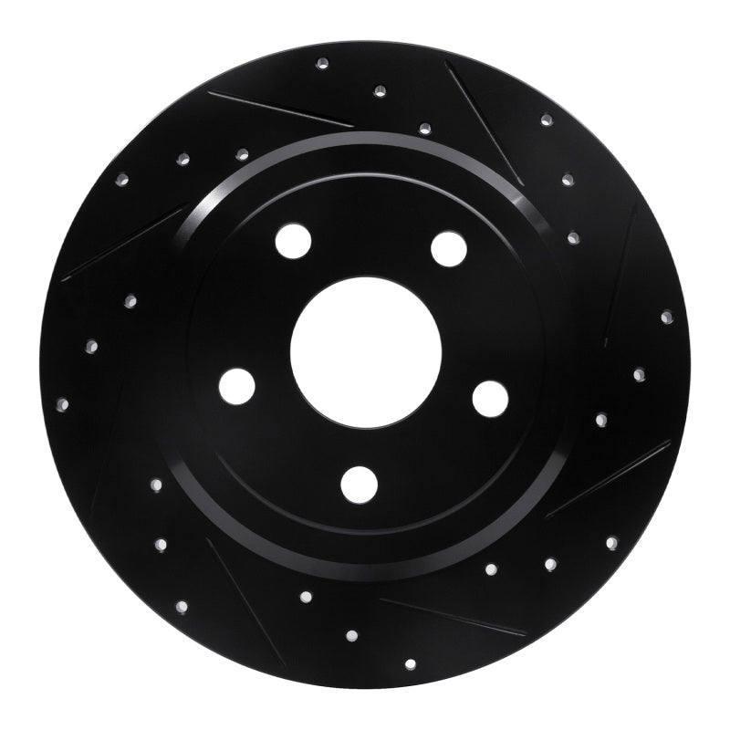 R1 Concepts R1 11-22 Dodge Durango Rear Right Drilled & Slotted Black Brake Rotor