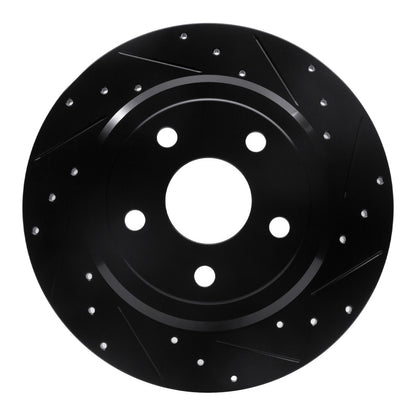 R1 Concepts R1 11-22 Dodge Durango Rear Right Drilled & Slotted Black Brake Rotor