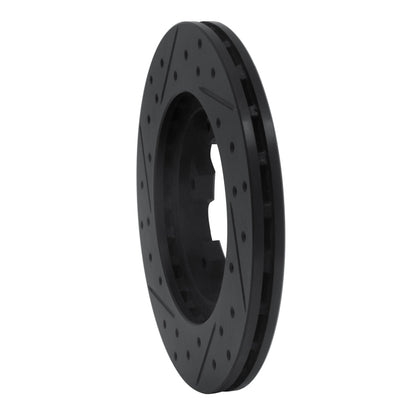 R1 Concepts R1 83-85 Nissan 720 DATSUN Front Right Drilled & Slotted Black Brake Rotor