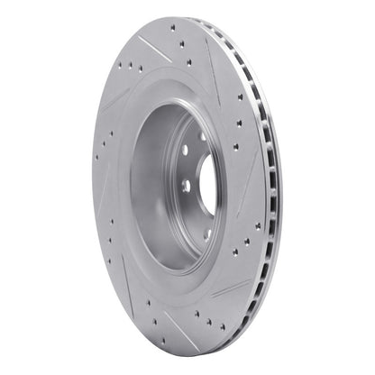 R1 Concepts R1 09-20 Nissan 370Z Rear Left Drilled & Slotted Silver Brake Rotor