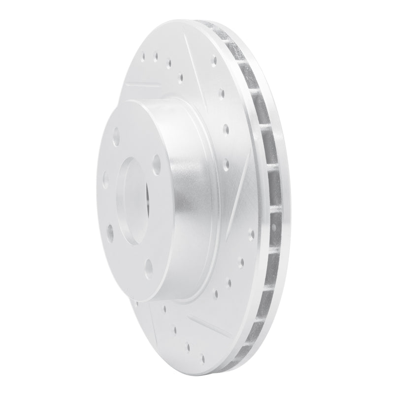 R1 Concepts R1 85-89 Merkur XR4TI Front Right Drilled & Slotted Silver Brake Rotor