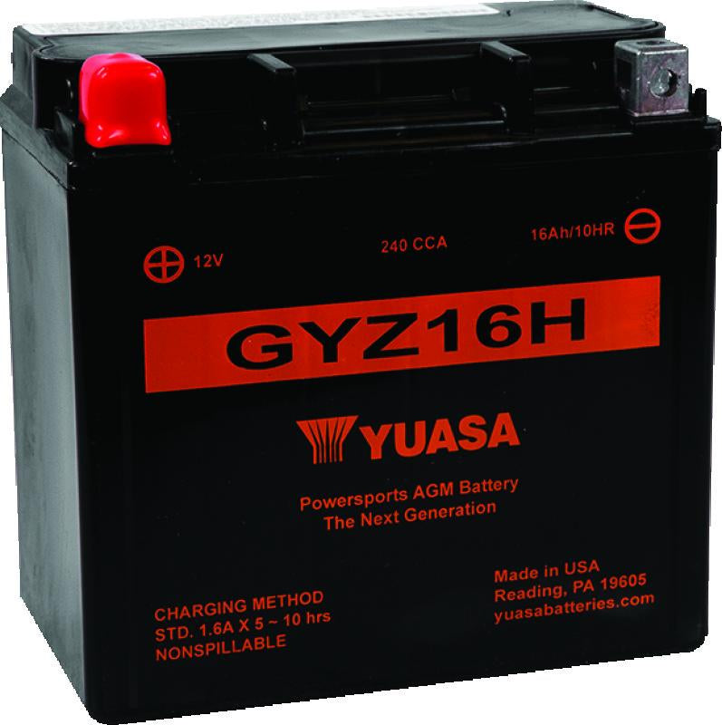 Yuasa Battery Yuasa GYZ16H High Performance Maintenance Free AGM 12-Volt Battery