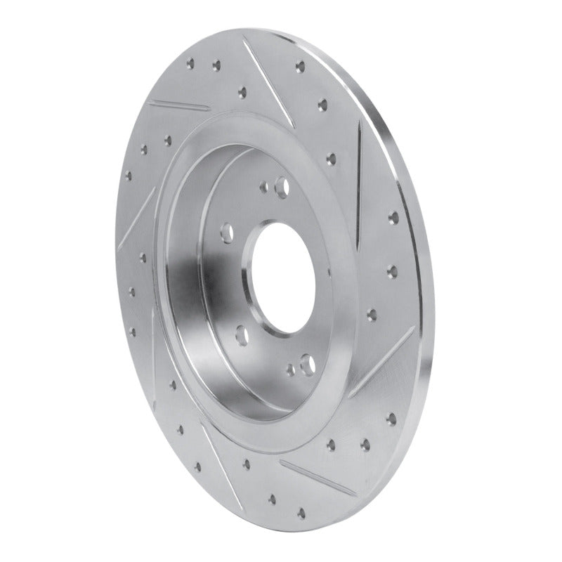 R1 Concepts R1 19-25 Hyundai SANTA FE Rear Left Drilled & Slotted Silver Brake Rotor
