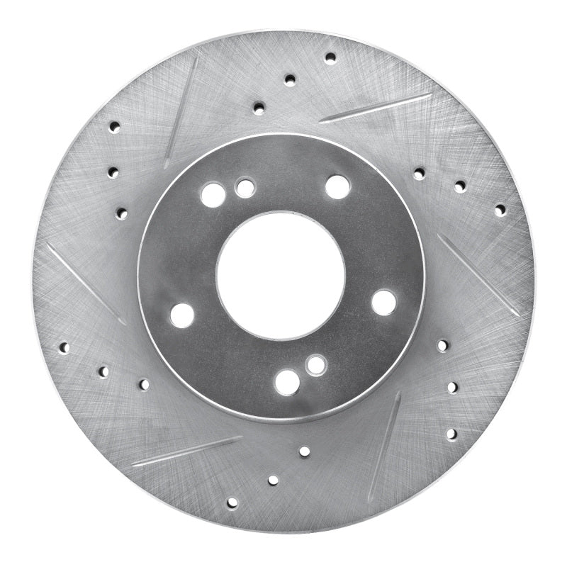 R1 Concepts R1 89-99 Infiniti I30 Front Left Drilled & Slotted Silver Brake Rotor