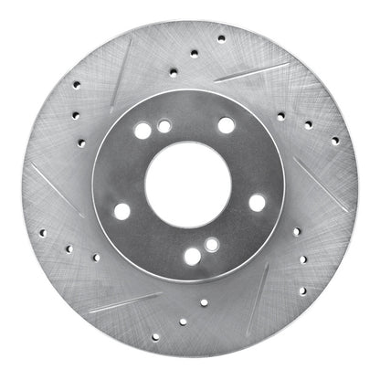 R1 Concepts R1 89-99 Infiniti I30 Front Left Drilled & Slotted Silver Brake Rotor