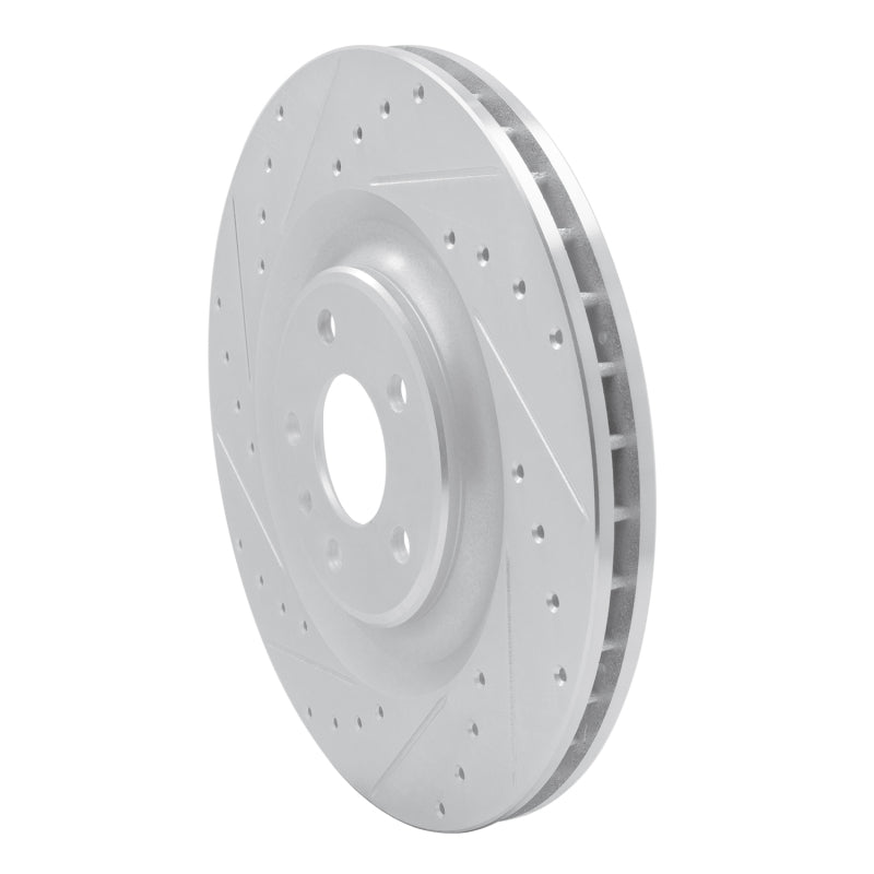 R1 Concepts R1 17-25 Audi e-Tron S Rear Left Drilled & Slotted Silver Brake Rotor