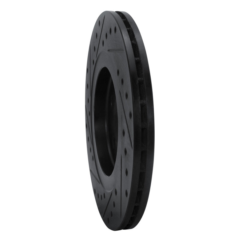 R1 Concepts R1 92-95 Volkswagen CORRADO Front Right Drilled & Slotted Black Brake Rotor