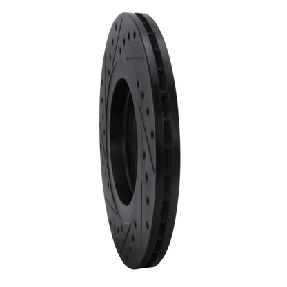 R1 Concepts R1 92-95 Volkswagen CORRADO Front Right Drilled & Slotted Black Brake Rotor