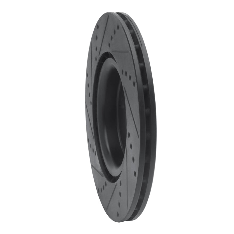 R1 Concepts R1 09-14 Mini Cooper (Excl Clubman) Front Right Drilled & Slotted Black Brake Rotor
