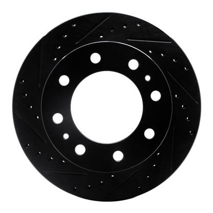 R1 Concepts R1 85-89 Chevrolet P30 Front Left Drilled & Slotted Black Brake Rotor
