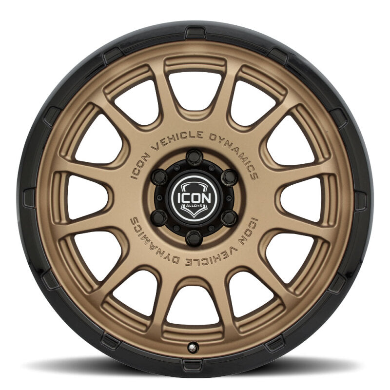 ICON Alloys Rancho 20x9 / 6x135 / 16mm / 5.625in BS Satin Bronze w/ Gloss Black Lip Wheel