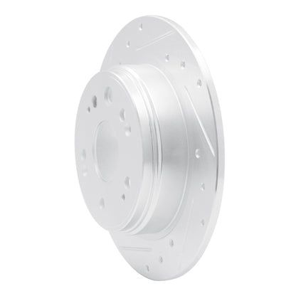 R1 Concepts R1 02-04 Honda CR-V Rear Left Drilled & Slotted Silver Brake Rotor