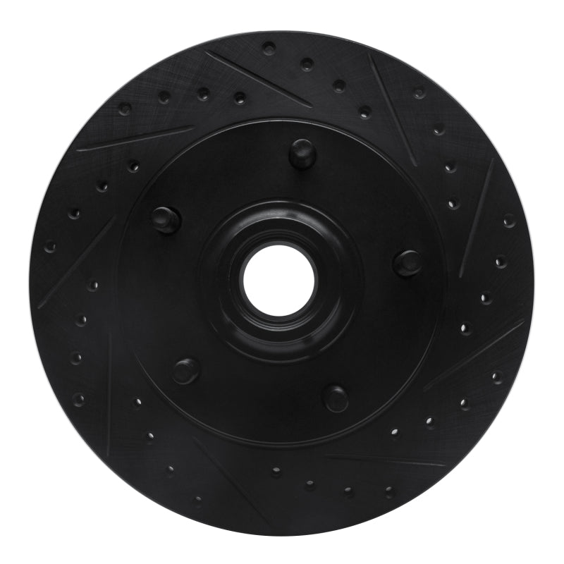 R1 Concepts R1 73-93 Ford E-100 Econoline Front Right Drilled & Slotted Black Brake Rotor