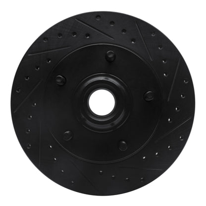 R1 Concepts R1 73-93 Ford E-100 Econoline Front Right Drilled & Slotted Black Brake Rotor