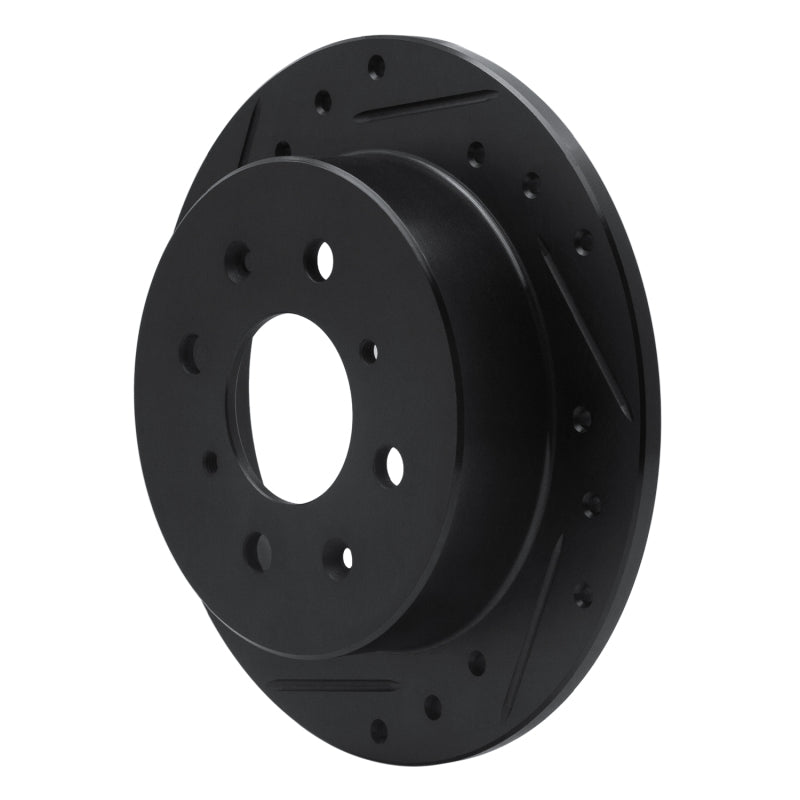 R1 Concepts R1 88-01 Acura Integra Rear Left Drilled & Slotted Black Brake Rotor