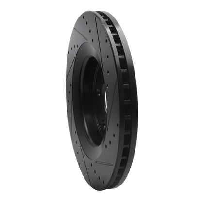 R1 Concepts R1 06-10 Jeep Grand Cherokee Front Left Drilled & Slotted Black Brake Rotor