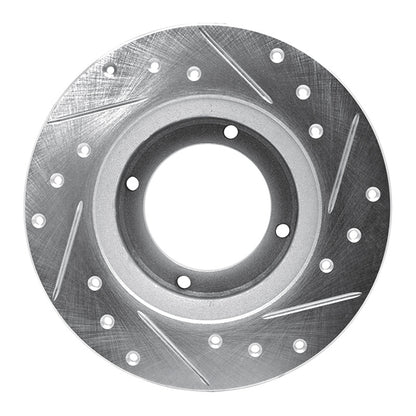 R1 Concepts R1 85-91 Subaru XT Rear Left Drilled & Slotted Silver Brake Rotor