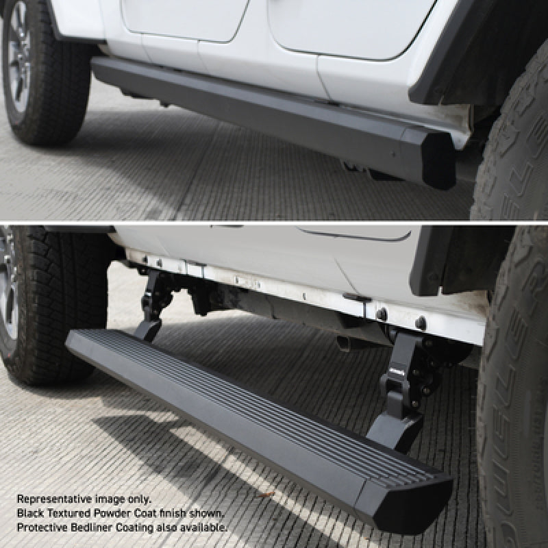 Go Rhino RealTruck 20-24 Jeep Gladiator CC 4dr VoltStep Electric Running Board Kit (Cut/Drill Req.) - Tex Blk