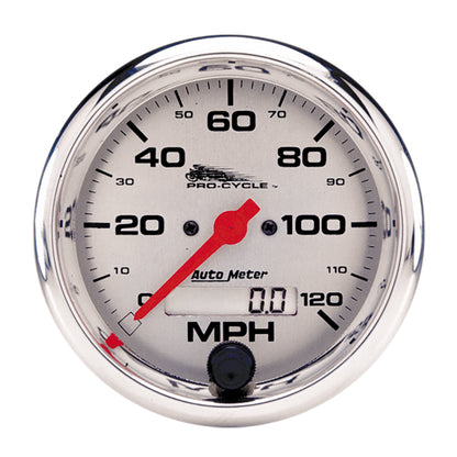 Autometer Pro-Cycle Gauge Speedo 3 3/4in 120 Mph Elec Silver