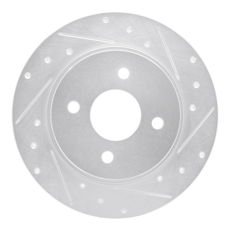 R1 Concepts R1 18-22 Ford Ecosport Rear Right Drilled & Slotted Silver Brake Rotor