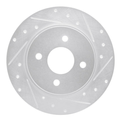 R1 Concepts R1 18-22 Ford Ecosport Rear Right Drilled & Slotted Silver Brake Rotor
