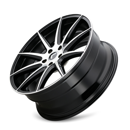 Kraze Wheels Kraze KR194 Cosmos 17x8 / 5x114.3 BP / 38mm Offset / 72.62mm Hub Gloss Black Machined Wheel