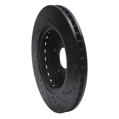 R1 Concepts R1 14-20 Acura TLX Front Left Drilled & Slotted Black Brake Rotor