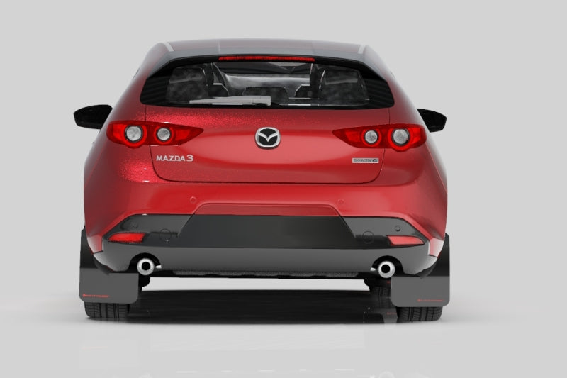 Rally Armor 19-26 Mazda3 Hatchback Black UR Mud Flap w/White Logo