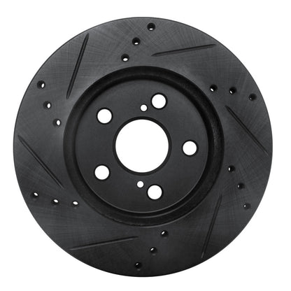 R1 Concepts R1 16-22 Toyota Corolla (US/Canada) Front Right Drilled & Slotted Black Brake Rotor