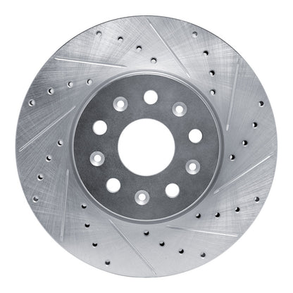 R1 Concepts R1 14-20 Cadillac CT6 Front Right Drilled & Slotted Silver Brake Rotor