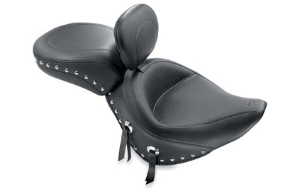 Mustang Motorcycle Mustang 00-15 Harley Softail Standard Rear Tire Wide Touring Recessed Passenger Seat w/Studs - Black