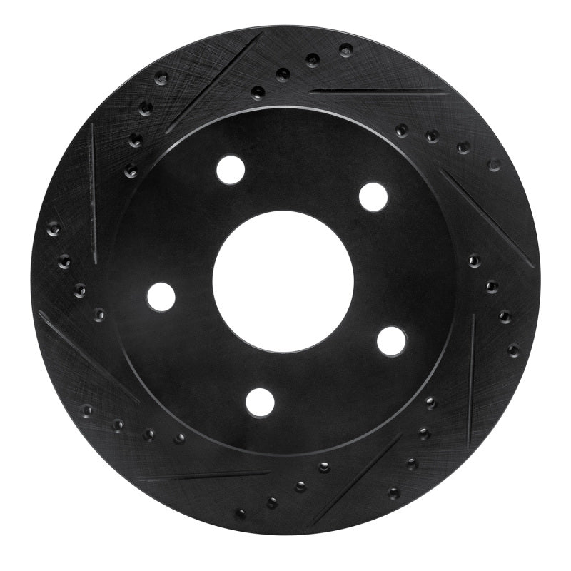 R1 Concepts R1 00-02 Dodge Ramcharger (Mexico) Front Left Drilled & Slotted Black Brake Rotor