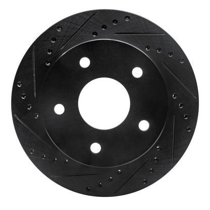 R1 Concepts R1 00-02 Dodge Ramcharger (Mexico) Front Left Drilled & Slotted Black Brake Rotor