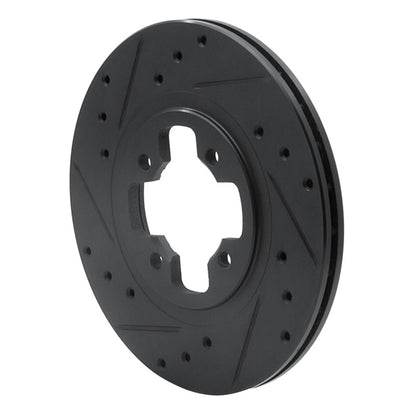 R1 Concepts R1 81-88 Nissan Maxima Front Left Drilled & Slotted Black Brake Rotor