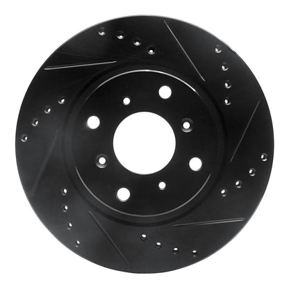 R1 Concepts R1 87-90 Acura Legend Front Right Drilled & Slotted Black Brake Rotor