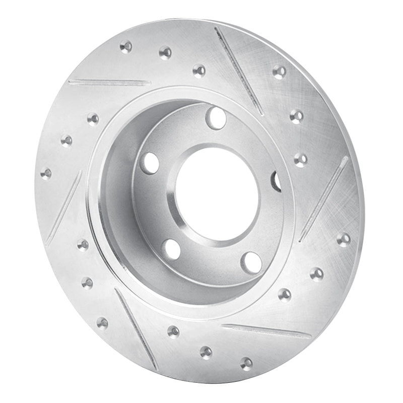 R1 Concepts R1 99-05 Audi A6 Quattro Rear Left Drilled & Slotted Silver Brake Rotor
