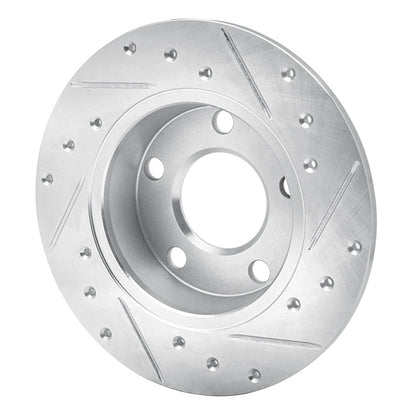 R1 Concepts R1 99-05 Audi A6 Quattro Rear Left Drilled & Slotted Silver Brake Rotor